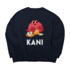 wakai_manamiのみかんの白いとこをとるカニ〈文字白〉 Big Crew Neck Sweatshirt