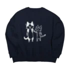 むしんちのてつなぎ猫（濃色用） Big Crew Neck Sweatshirt