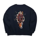 月が輝くこんな夜にのハートは釘付け Big Crew Neck Sweatshirt