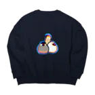 塩こんぶのトリオ文鳥（激しめ） Big Crew Neck Sweatshirt