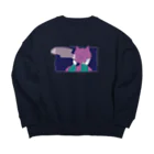 りしのみせ。のヘビースモーカーNEKODAと女のグッズ Big Crew Neck Sweatshirt