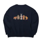 WAMI ARTのハニワちゃんと土偶ちゃん Big Crew Neck Sweatshirt