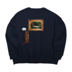 ぎんぺーのしっぽの絵画鑑賞するカワウソ Big Crew Neck Sweatshirt