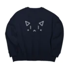 ナチュラルサトシのめへのネコノカオ？ Big Crew Neck Sweatshirt