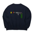 葉隠お宮のかくれがのぴえん放射器 Big Crew Neck Sweatshirt