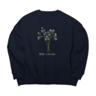 どうぶつの水彩画店のカスミソウ(ロゴ白) Big Crew Neck Sweatshirt