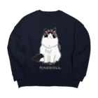 小鳥と映画館のラグドール ゴージャスな猫 Big Crew Neck Sweatshirt