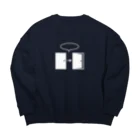 謎はないけど謎解き好きのお店のオープンザドア（白イラスト大） Big Crew Neck Sweatshirt