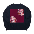 WAMI ARTの雲隠れ赤(赤地) Big Crew Neck Sweatshirt