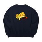 まめのき。のねこピザ① Big Crew Neck Sweatshirt