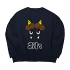 ももよりのいろいろ鬼 茶髪 Big Crew Neck Sweatshirt