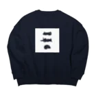 memo-s notesのsleeping dogs_シバイヌ白 Big Crew Neck Sweatshirt