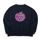 LalaHangeulのりんごスター　~ハングルシリーズ~ Big Crew Neck Sweatshirt