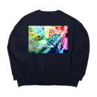 志瓜のSUZURIのひかり色ウミガメ Big Crew Neck Sweatshirt