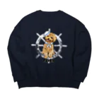 犬グッズの店しえるぶるーのマリンだワン　プードル Big Crew Neck Sweatshirt