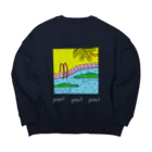 Futakawa Mayuのグッズショップのpool ワニ 白文字 Big Crew Neck Sweatshirt