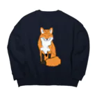 小鳥と映画館のキツネ Big Crew Neck Sweatshirt