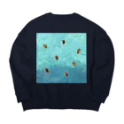 L_arctoaの海を泳ぐチャイロチビゲンゴロウ Big Crew Neck Sweatshirt