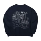 気ままに創作　よろず堂のレトロ純喫茶　白 Big Crew Neck Sweatshirt