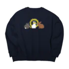 123izmのウサギとミモザ Big Crew Neck Sweatshirt