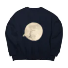 まるくの満月猫 Big Crew Neck Sweatshirt