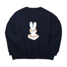 ぽんsの餅うさ Big Crew Neck Sweatshirt