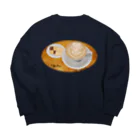 satoharuのハートのラテアート Big Crew Neck Sweatshirt