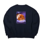 わいわいもるもっとの宇宙モルモット Big Crew Neck Sweatshirt