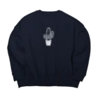 Andiamoの毛深サボテン（白） Big Crew Neck Sweatshirt