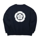 戦国神社 -戦国グッズ専門店-の織田信長/織田木瓜/ホワイト Big Crew Neck Sweatshirt