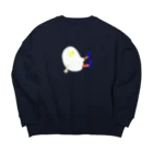 CHIMNEY雑貨店のおすわり二頭身おばけ Big Crew Neck Sweatshirt