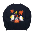 Lily bird（リリーバード）の落ち葉と焼き芋と文鳥ず Big Crew Neck Sweatshirt