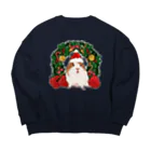 nins・にんずのださかわいい！モルモットのクリスマスセーター風 Big Crew Neck Sweatshirt