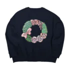 oiabuemoのリボンと薔薇のリース Big Crew Neck Sweatshirt