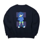 しろくろぷぅじぃのパーカーくろじぃ Big Crew Neck Sweatshirt