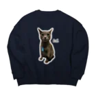 猫カフェ ぶぅたんグッズショップの吸い込まれそうな瞳のロルくん Big Crew Neck Sweatshirt