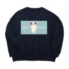 小鳥と映画館のネコマニア 背景あり Big Crew Neck Sweatshirt