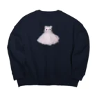 毛玉商店の毛玉猫 Big Crew Neck Sweatshirt