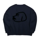 お髭ショップのお髭ビッグドッグ(黒) Big Crew Neck Sweatshirt