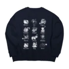 SU-KUのThe Zodiac of Fukushima(白抜き) Big Crew Neck Sweatshirt