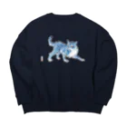 無真獣73号の勇ましき青虎猫 Big Crew Neck Sweatshirt