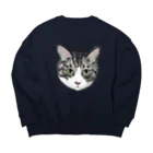 みきぞーん｜保護猫 ミッキー画伯と肉球とおともだちのchah Big Crew Neck Sweatshirt