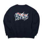 川上牧場の乳ニキ デザイン (ホルスタイン) Big Crew Neck Sweatshirt