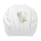 Milkoftheguineapigの白猫 Big Crew Neck Sweatshirt