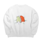 まいきゅば商店のおやすみ柿ペー💤 Big Crew Neck Sweatshirt