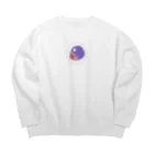ジビエ屋のゆるマガタマ（赤茶×紫） Big Crew Neck Sweatshirt