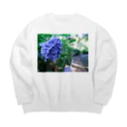 Un-Obliviateの華にブルー Big Crew Neck Sweatshirt