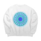 ひまわりのお花①アクアブルー Big Crew Neck Sweatshirt