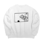 のだわの反応の薄いねこ Big Crew Neck Sweatshirt