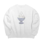 tamaccoのシマエナガかき氷 Big Crew Neck Sweatshirt